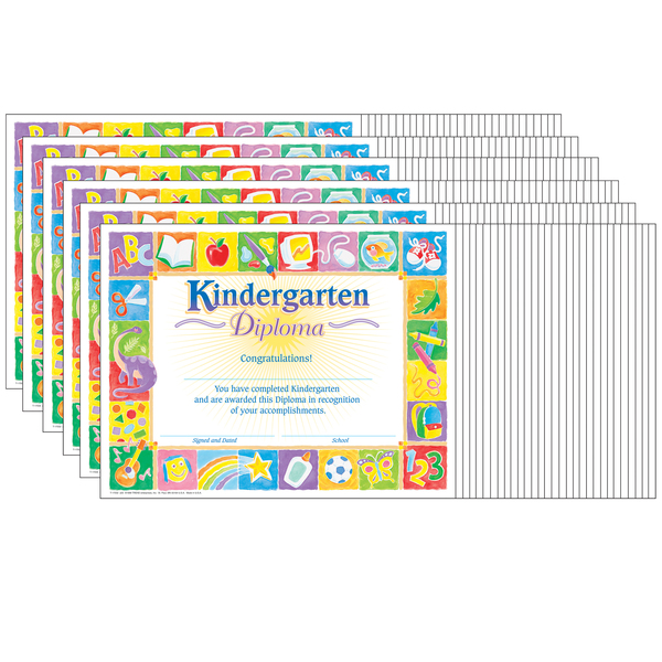 Trend Enterprises Classic Kindergarten Diploma, 30 Per Pack, PK6 T17002